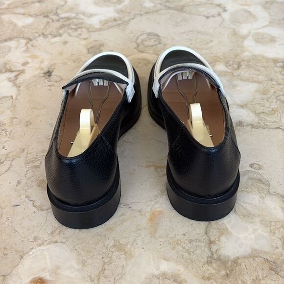 New! WONDERS B-9104 Wild Leather Loafers Black & White - Picture 6 of 10